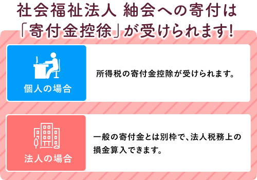 社会福祉法人紬会への寄付は「寄附金控除」が受けられます！